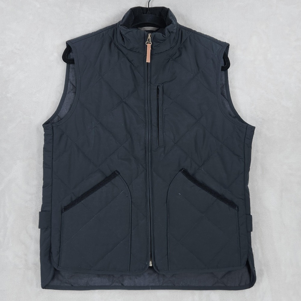 J.Crew Sussex Vest Mens Small Blue Quilted PrimaLoft Insulated Full Zip